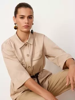 Жакет рубашечного кроя с ремнем S(44)