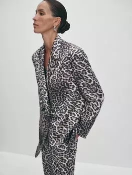 Удлиненный пиджак с принтом XS(42)