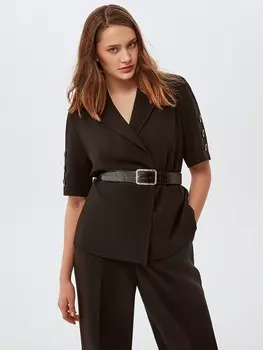 Жакет с коротким рукавом чёрный XL(50)