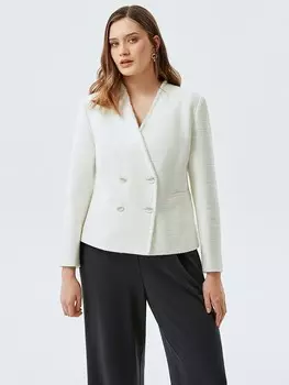 Жакет с V-вырезом белый LALIS