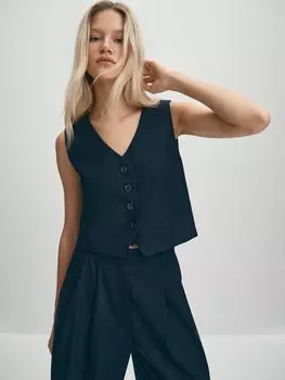 Классический костюмный укороченный жилет XS(42)