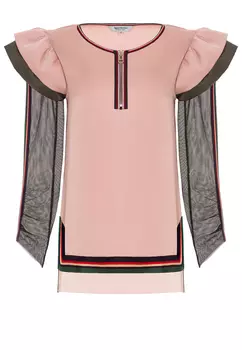 Блузка розовая с рукавами из сетки POLINA MIRCHEVA
