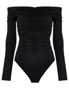 Боди с драпировкой со спущенными плечами THE REAL BASE