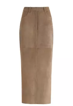 Длинная юбка из замши с разрезом GODS OF FAME