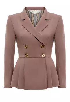 ЖАКЕТ КОРИЧНЕВЫЙ СО СКЛАДКАМИ POLINA MIRCHEVA