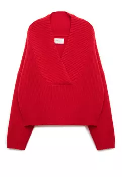 Джемпер из органического кашемира с глубоким вырезом Алая Роскошь AMUR BY MARUSHIK