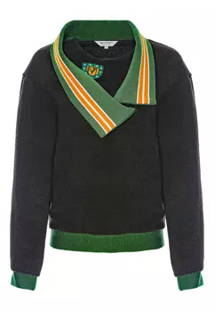 ДЖЕМПЕР ИЗ ВЕРБЛЮЖЬЕЙ ШЕРСТИ C ВОРОТНИКОМ "КОСЫ" И ВЫШИВКОЙ POLINA MIRCHEVA