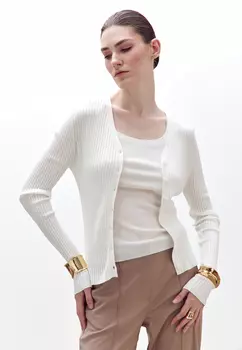 Кардиган из плотного трикотажа в рубчик AZUR