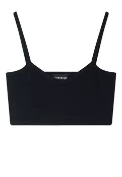 Кашемировый кроп-топ на тонких бретельках SL1P