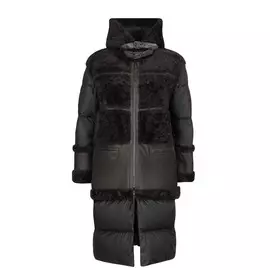 Комбинированная дубленка с капюшоном HENRY BEGUELIN