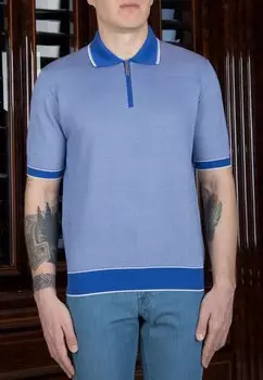 Комбинированное поло из шелка и хлопка STEFANO RICCI