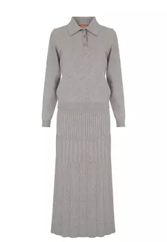 Костюм с юбкой-плиссе Silk/Cashmere, grey DOM MARINE