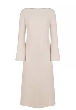 Кремовое платье с расклешенными рукавами MYFLOREL