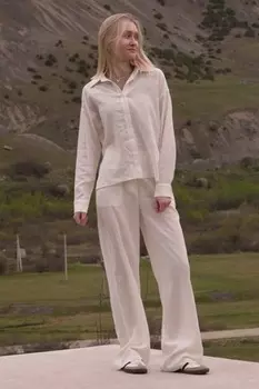 Льняная рубашка свободного кроя "Caitline" AZUR