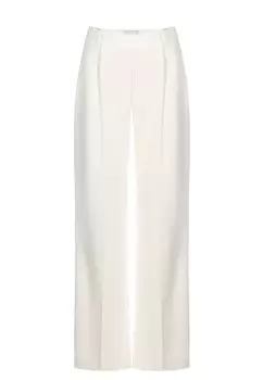 Молочные брюки свободного кроя со складкой MYFLOREL