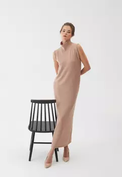 Платье из кашемира с высоким воротом Теплый Тауп AMUR BY MARUSHIK