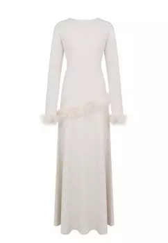 Платье из шерсти с перьями LEFFERS