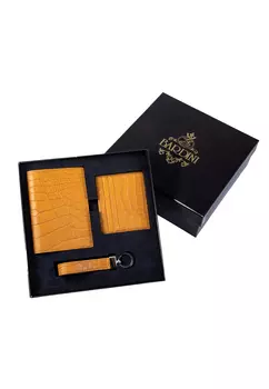 Подарочный набор (картхолдер, брелок, обложка на паспорт) BARDINI