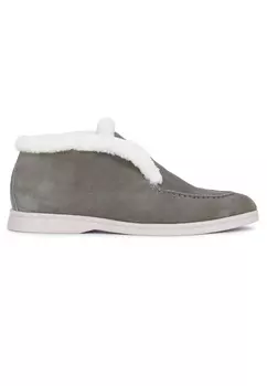 Полуботинки из замши с мехом из бобра BARDINI