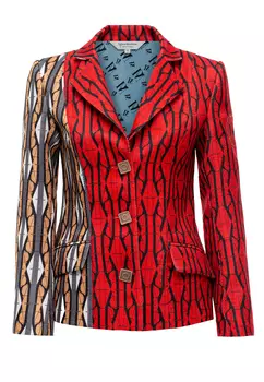 ЖАКЕТ ПРИТАЛЕННЫЙ КРАСНО-КОРИЧНЕВЫЙ POLINA MIRCHEVA