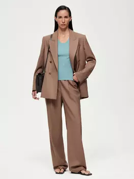 Трикотажная облегающая блуза в рубчик LUSIO