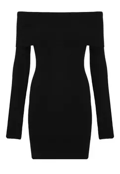 Трикотажное платье со спущенными плечами THE REAL BASE