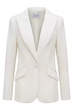 Жакет однобортный из итальянской шерсти цвета экрю SHERVARLI OFFICIAL