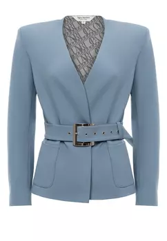 ЖАКЕТ ГОЛУБОЙ С РЕМНЕМ POLINA MIRCHEVA