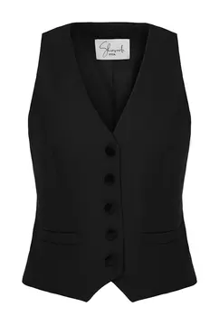 Жилет из итальянской шерсти черный SHERVARLI OFFICIAL