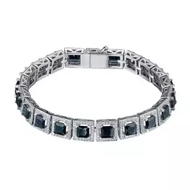 Браслет из белого золота с бриллиантами и сапфирами э0937бр09210459