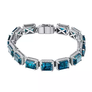 Браслет из белого золота с топазами и бриллиантами э0943бр02210406