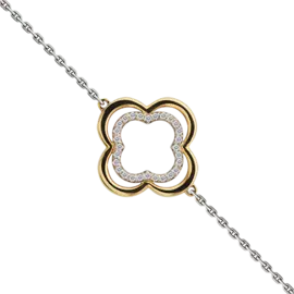 Браслет из комбинированного золота с бриллиантом э10Бр091673