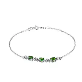 Браслет из серебра с хромдиопсидом и бриллиантом э0636бр02180100