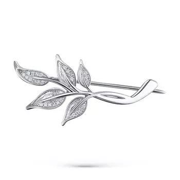 Брошь из белого золота с бриллиантами э0901бш08211038