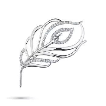 Брошь из белого золота с бриллиантами э4001бш04220114