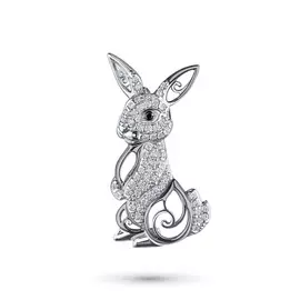 Брошь из серебра с фианитами 700142-301-0029