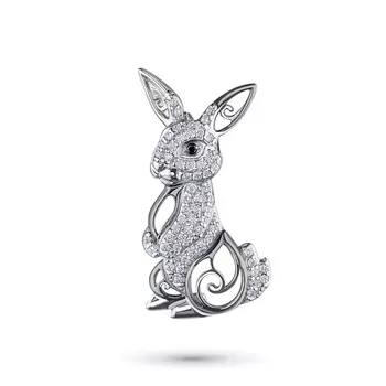 Брошь из серебра с фианитами 700142-301-0029