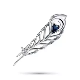 Брошь из серебра с сапфиром э0602бш08180200