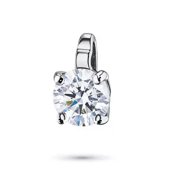 Классическая подвеска из белого золота с бриллиантом э4701пд04202858