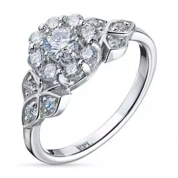 Классическое кольцо из белого золота э4012кц01230352_white