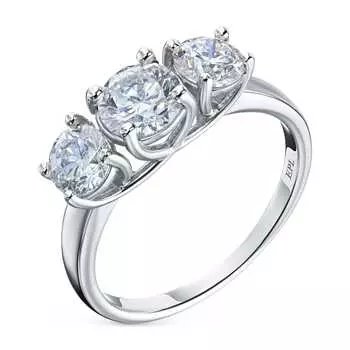 Классическое кольцо из белого золота э4012кц10220103_white