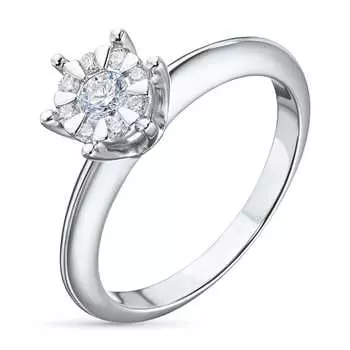 Классическое кольцо из белого золота э4712кц04201606_white