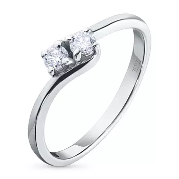 Классическое кольцо из белого золота э4712кц09183400_white
