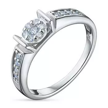 Классическое кольцо из белого золота э4712кц09200302_white