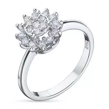 Классическое кольцо из белого золота э4712кц09200303_white