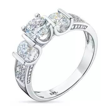 Классическое кольцо из белого золота э4712кц10220102_white