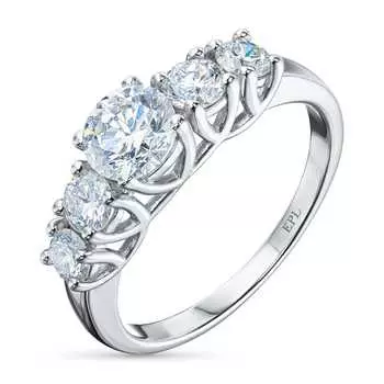 Классическое кольцо из белого золота э4712кц11190030_white