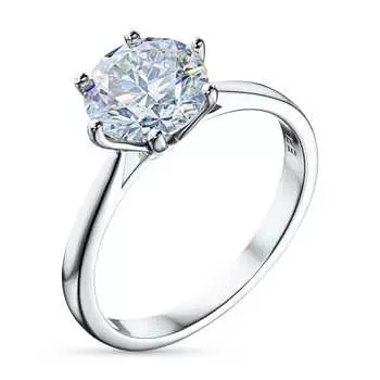 Классическое кольцо из белого золота э4712кц12231173