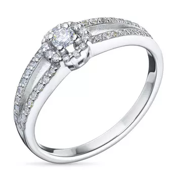 Классическое кольцо из белого золота с бриллиантами э0901кц10210120
