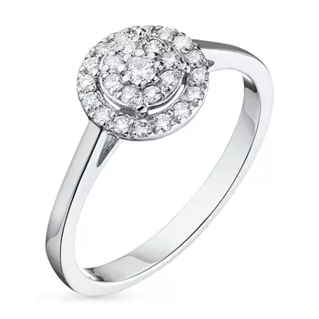 Классическое кольцо из белого золота с бриллиантами э0901кц05160500